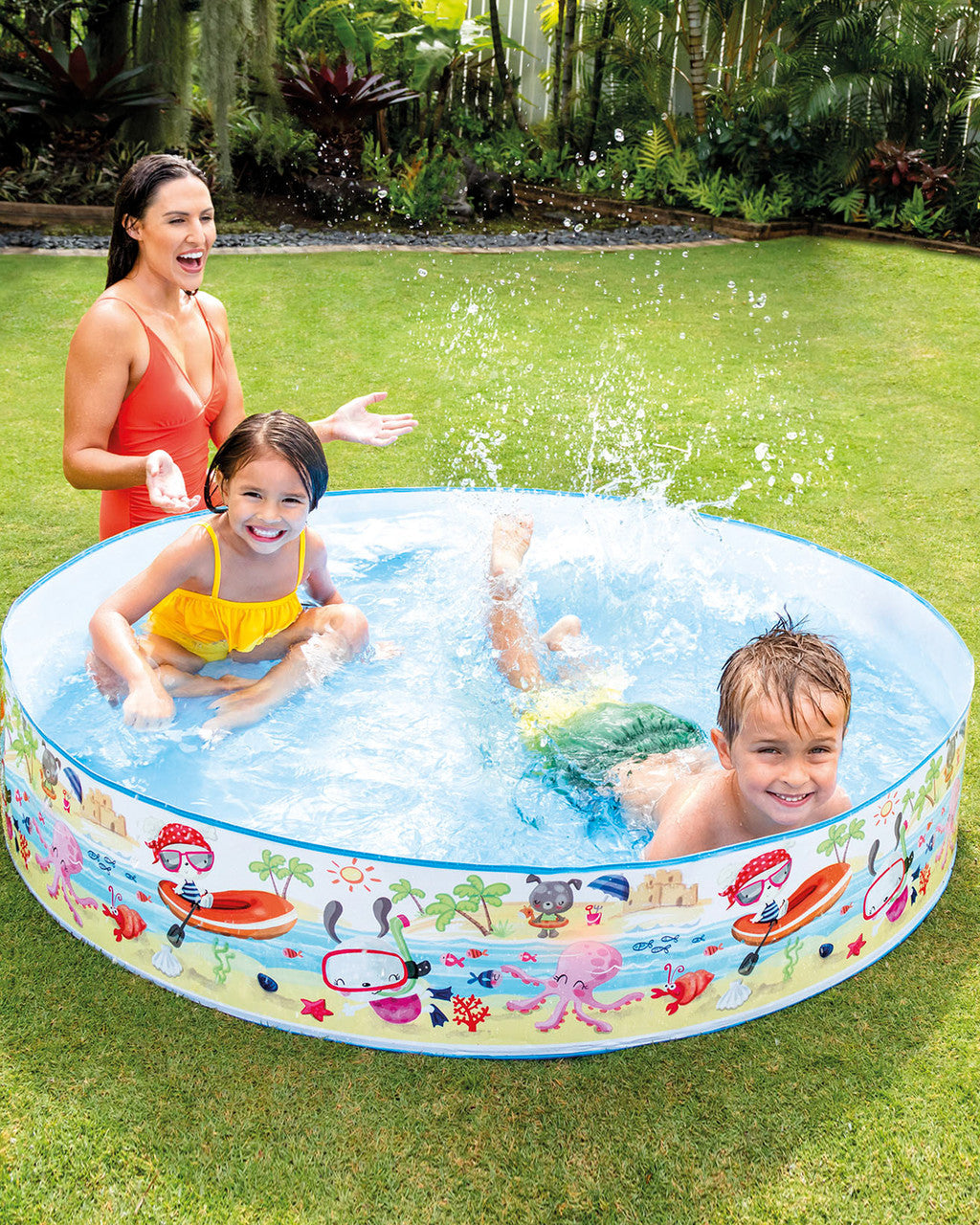INTEX Fun at the Beach Snapset Pool (5′ x 10″) – Quick Setup Kiddie Pool | Golu Baby