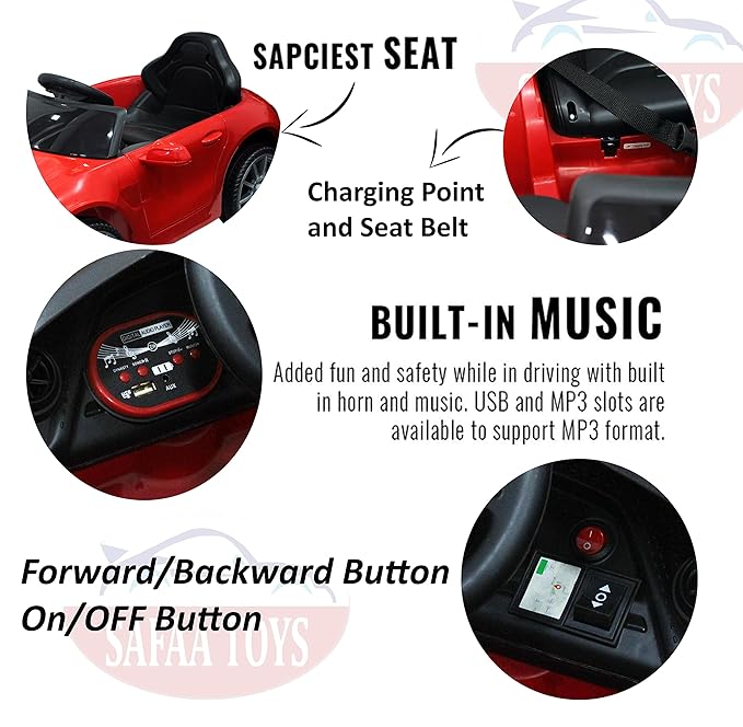 Power Wheel Electric Car for Kids – Luxury Ride-On with Music, Lights & Remote Control | Golu Baby