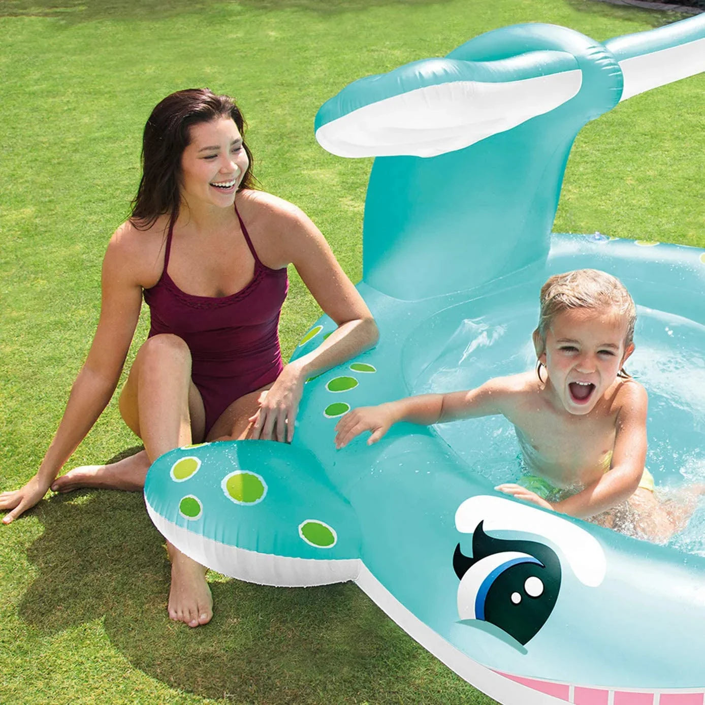INTEX Whale Spray Pool Center (79” x 77” x 36”) | Golu Baby