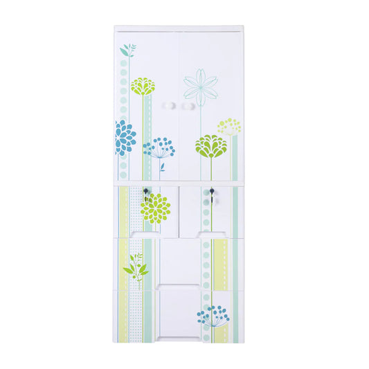 Kideez Wardrobe – Green Flower Print | Stylish & Spacious Kids Storage | Golu Baby