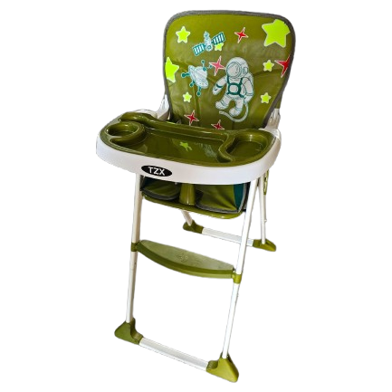 Baby High Chair Booster Feeding Set – Green Colour | Golu Baby
