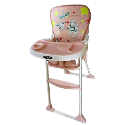 Baby High Chair Booster Feeding Set – Pink Colour | Golu Baby