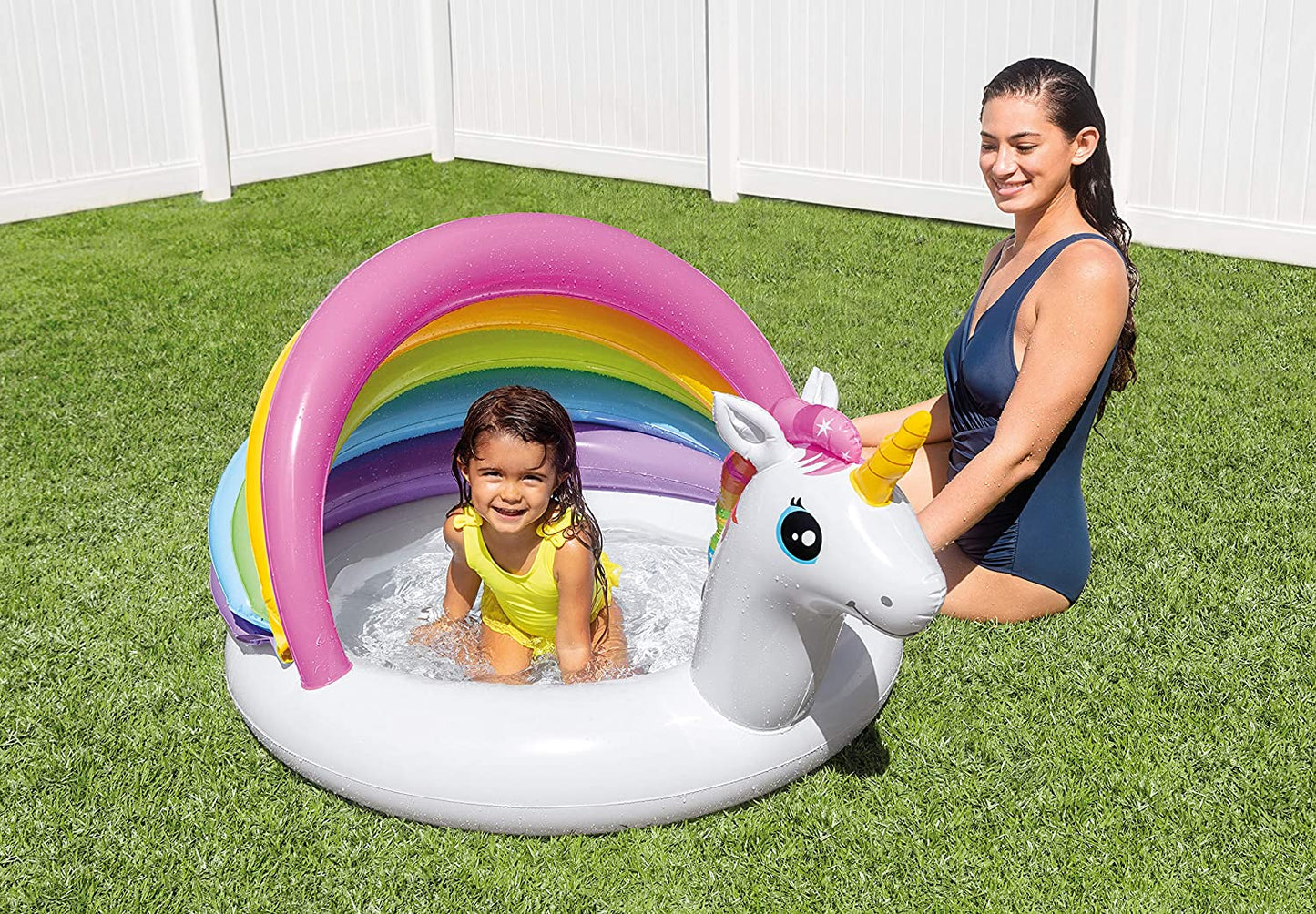 INTEX Unicorn Baby Pool (39.37″ x 106.3″ x 96.46″) | Golu Baby