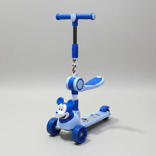 Mickey FunRide Kids 3 Wheel Scooter – Foldable Scooter with Seat, LED Lights & Music