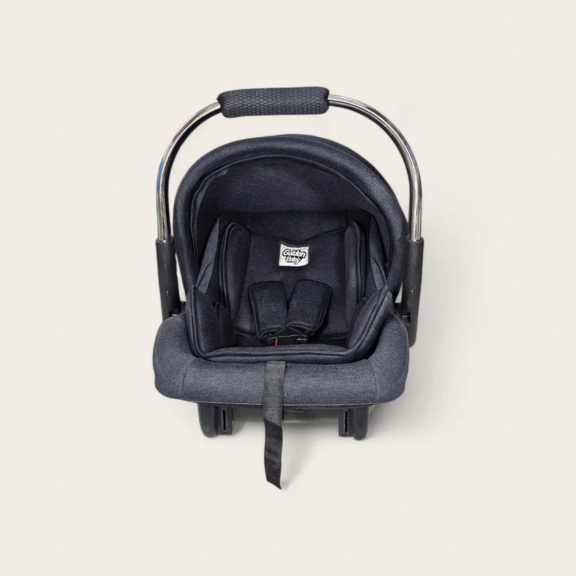 Baby Carry Cot with Soft Mattress – Steel Handle, Canopy & Safety Belt | GOLU BABY