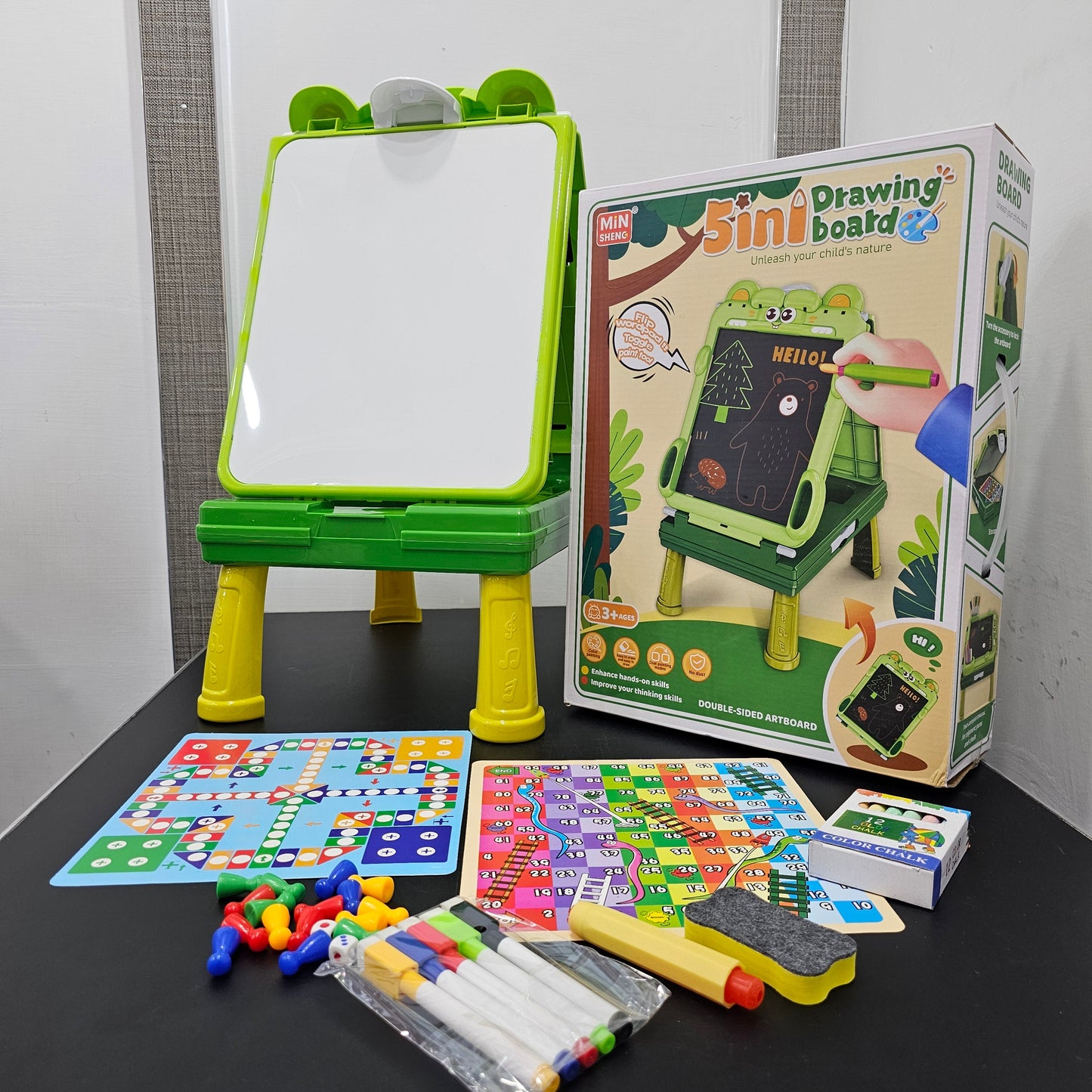 5-in-1 Drawing Board for Kids – Chalk, Markers & Magic Erase | Golu Baby