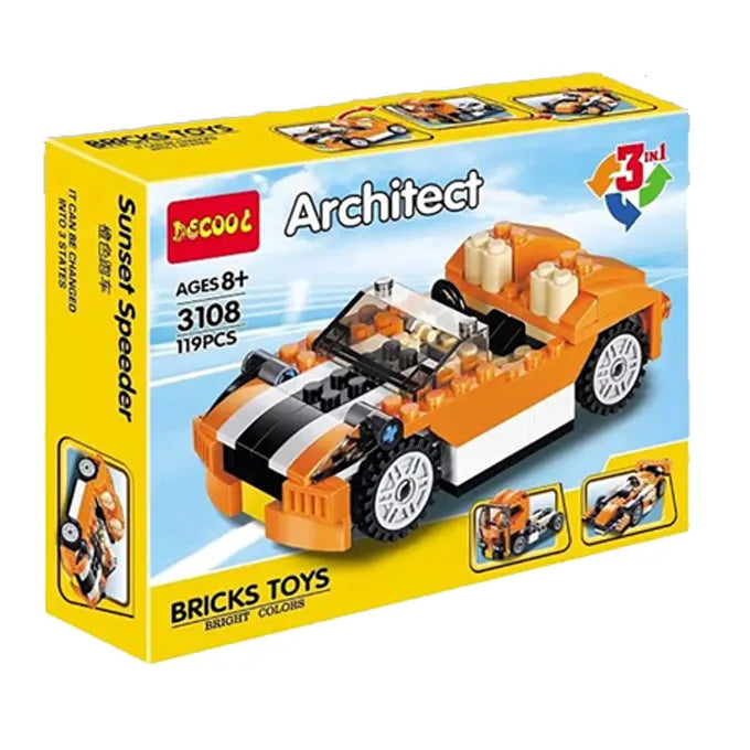 Architect Bricks Toy Set – 3-in-1 Building Models (119+ Pcs) | Golu Baby