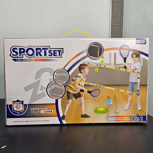 4 in 1 Sports Set – Badminton, Tennis, Frisbee & Volleyball Game Kit | Golu Baby