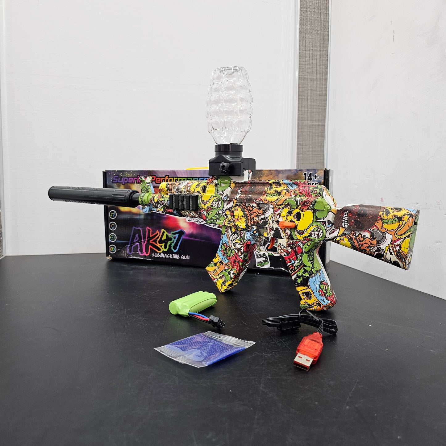 Superior Performance High-Speed Electric Crystal Pellet Gun AK47 Submachine Gun – Golu Baby