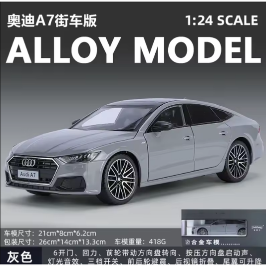 Audi A7 1:24 Scale Alloy Die-Cast Model Car – Pull-Back, Light & Sound Function | Golu Baby