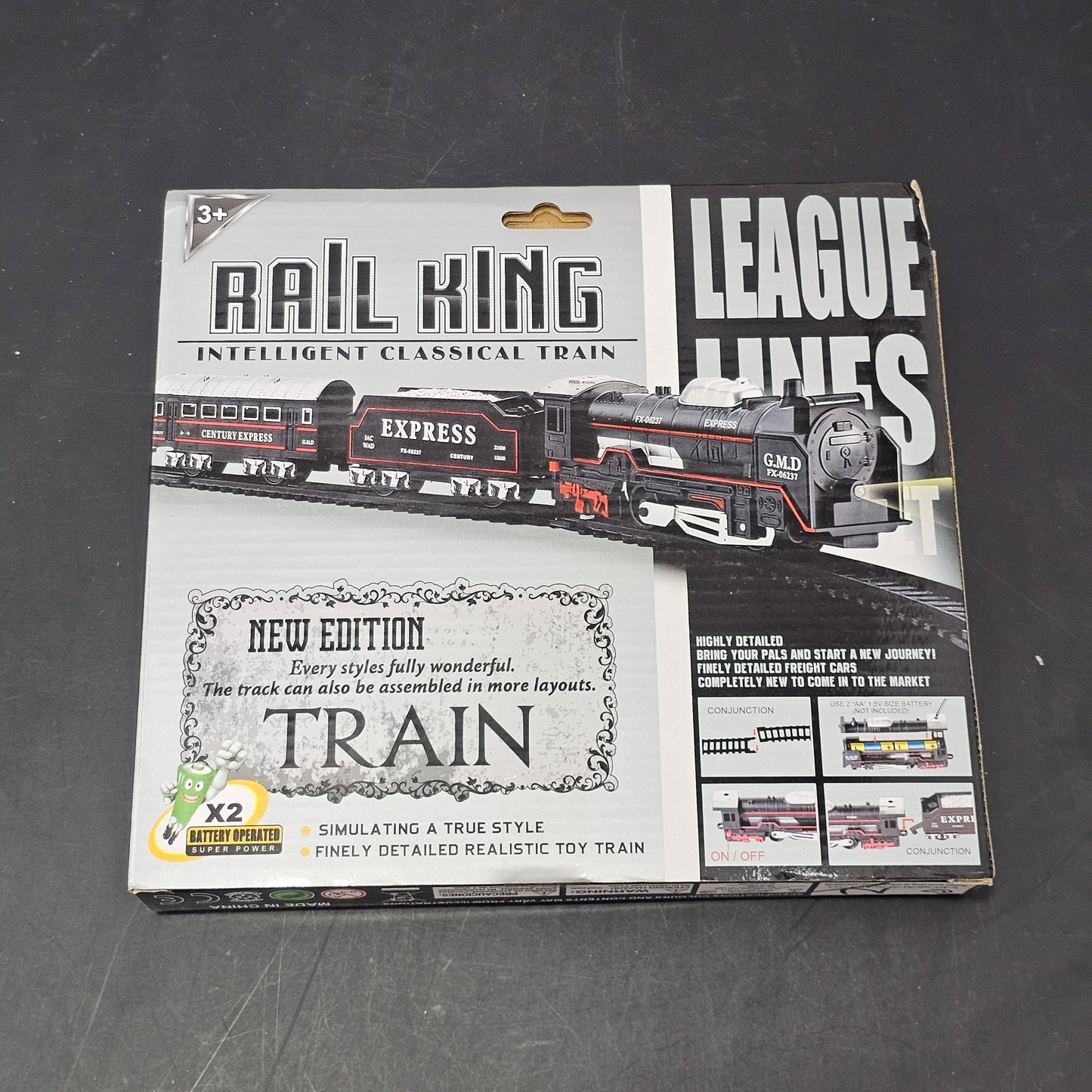 Rail King Intelligent Classic Train Set – 13 Pcs Track & Train Playset | Golu Baby