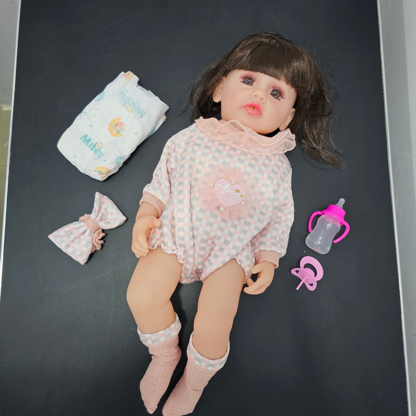 55cm Baby Silicone Doll – Lifelike Real Baby with Accessories | Golu Baby