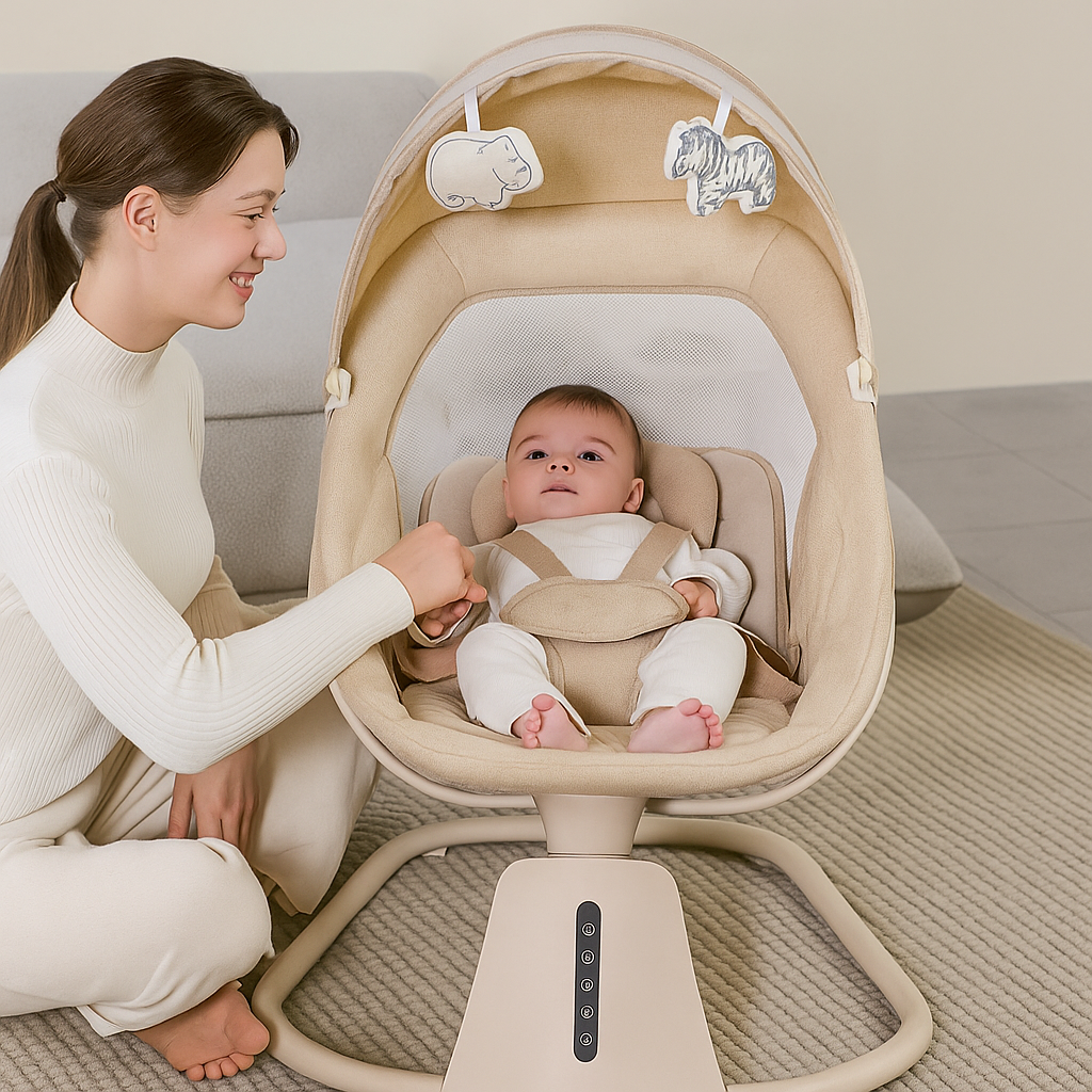 Mastela 3-in-1 Aura Deluxe Bassinet – Smart Touch & App Controlled Baby Comfort by Golu Baby
