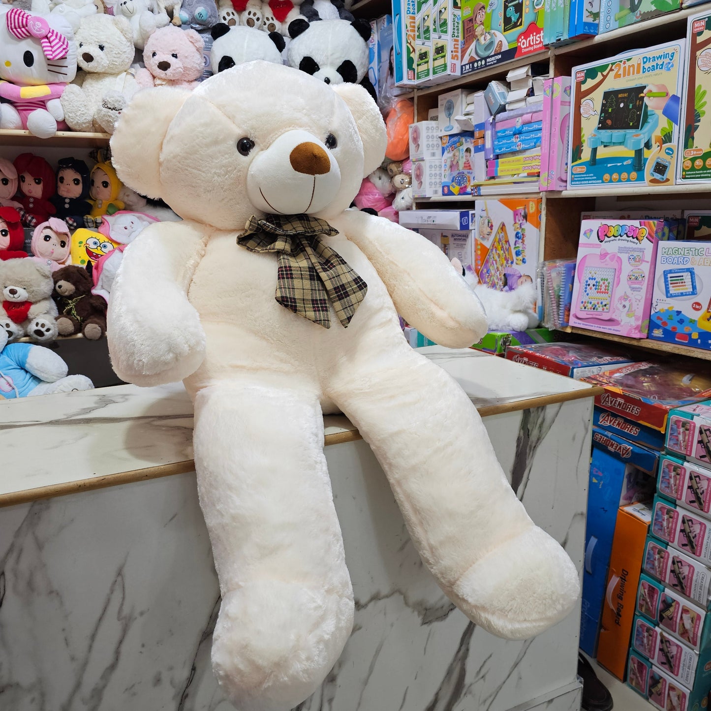 Off-White Teddy Bear – 5 Feet Soft Plush Toy | Golu Baby