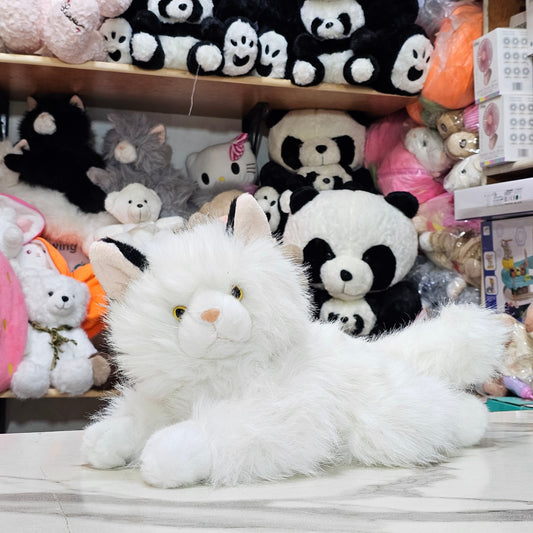 White Persian Cat Plush – 35cm Soft Toy with Sound | Golu Baby