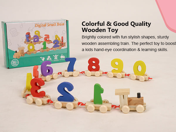 Digital Small Wooden Train – Learn Counting & Words | Golu Baby