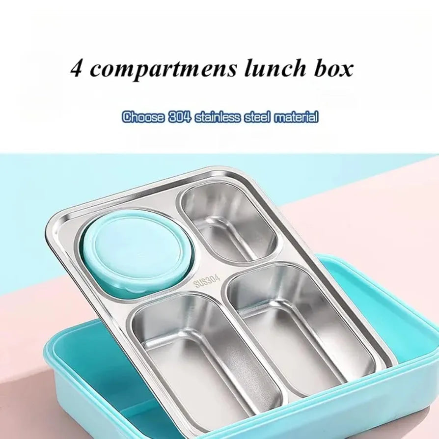 Individual-Seal Stainless Steel Lunch Box – Leak-Proof, Portion-Perfect | Golu Baby