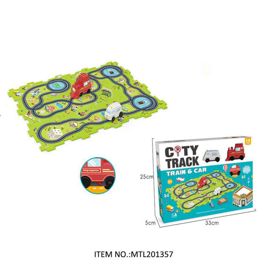 City Track Train – 18 Pcs Playset - Golu Baby