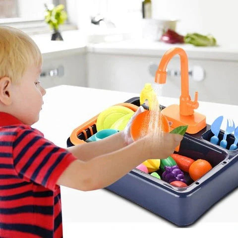 Electric Dishwasher Kitchen Sink Toy Set with Running Water | Golu Baby