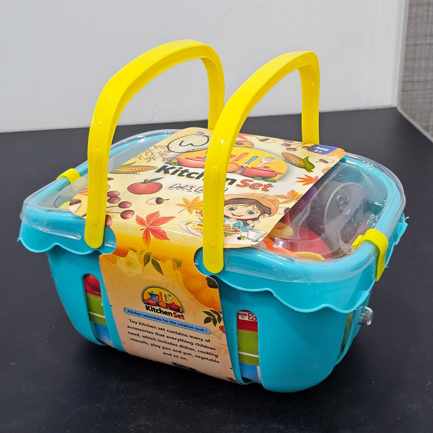 Kids Kitchen Set with Accessories – Basket Cooking Playset | Golu Baby