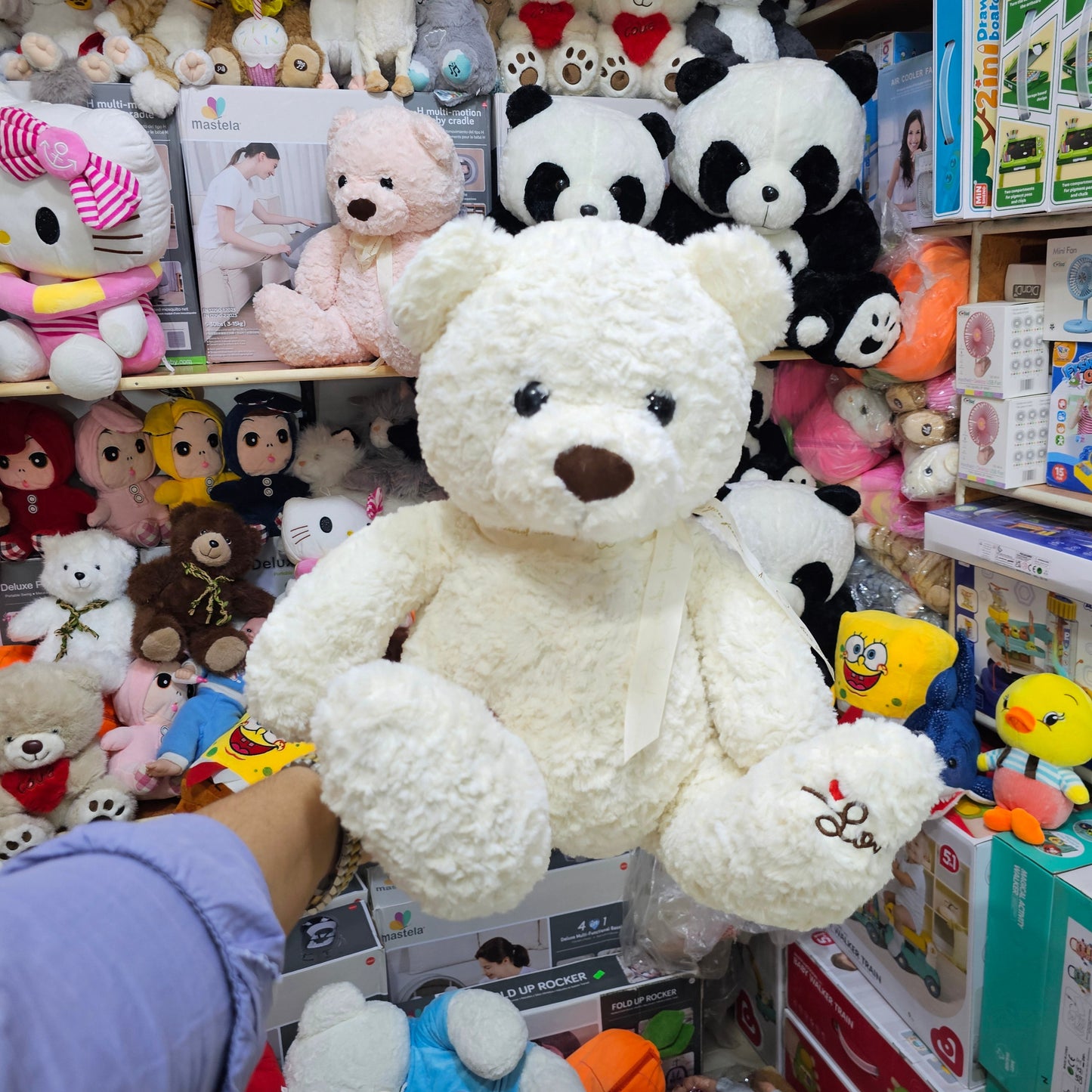 White Fulfy Bear – 45cm Soft Plush Toy | Golu Baby