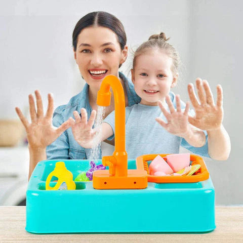 Electric Dishwasher Kitchen Sink Toy Set with Running Water | Golu Baby