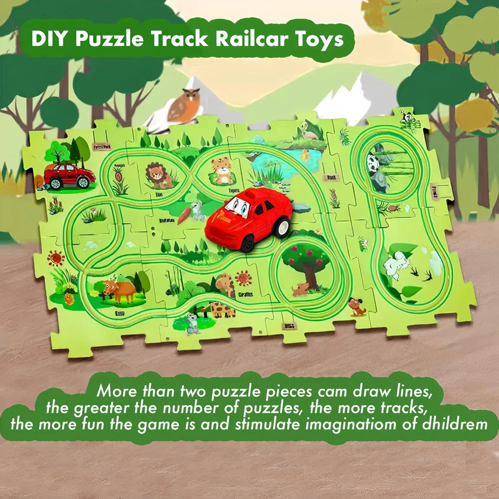 Rail Puzzle Car Track Game | Fun Activity Toy for Kids - Golu Baby