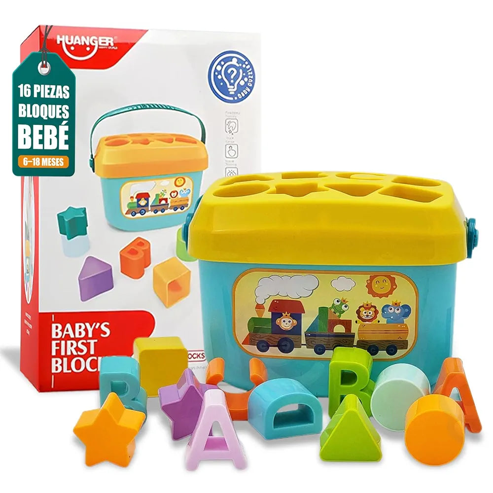 Baby’s First Blocks – 16-Piece Educational Building Set | Golu Baby