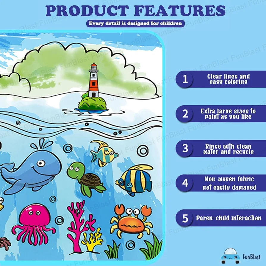 Kids’ Painting Mat with Colors – Easy Washable & Reusable | Golu Baby