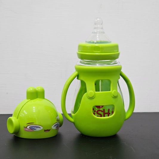 Baby Glass Feeder Green 250ml – Safe, Durable & Easy to Use | Golu Baby