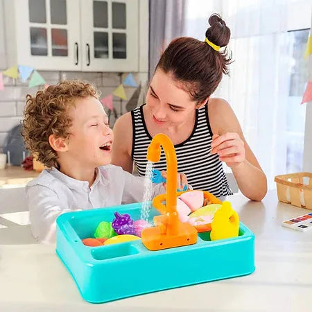 Electric Dishwasher Kitchen Sink Toy Set with Running Water | Golu Baby