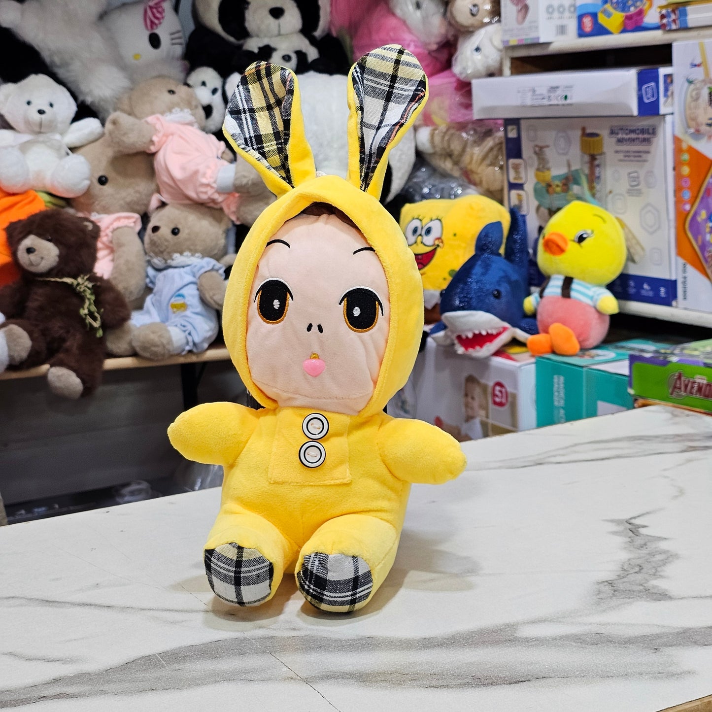 Yellow Cap Doll – 25cm Soft Plush Toy | Golu Baby