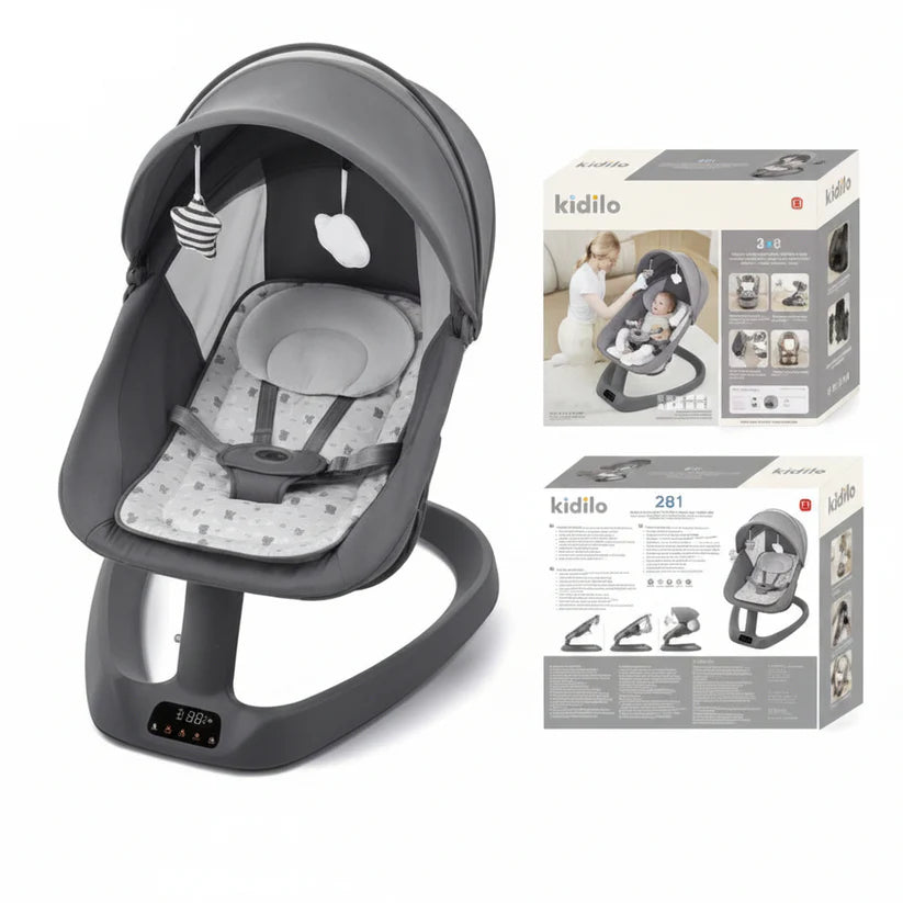 Kidilo 3-in-1 Deluxe Baby Bassinet – Electric Rocker, Cradle & Sleeper