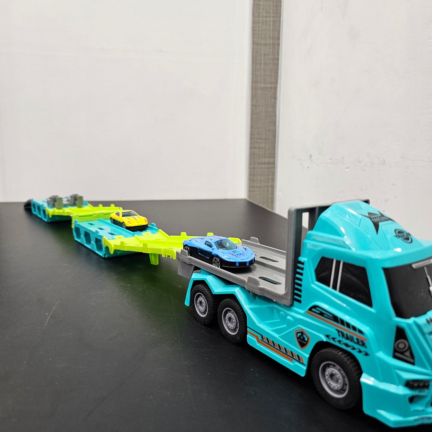 Track Truck with 2 Cars – Racing Transporter Playset | Golu Baby