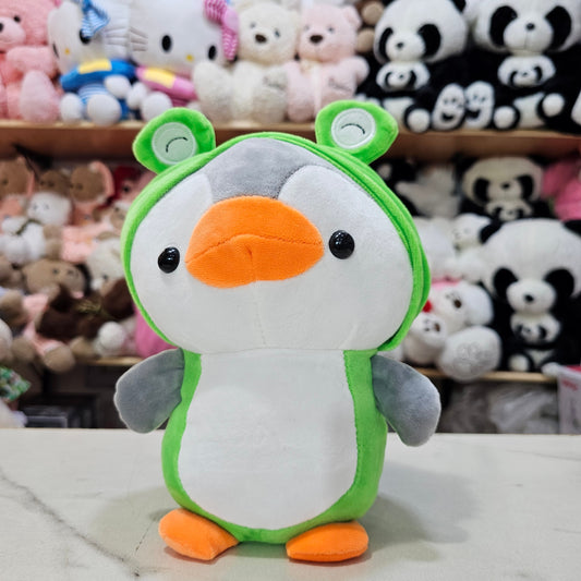 Penguin Plush Dressed as Unicorn – Parrot Colour Soft Toy 25cm | Golu Baby
