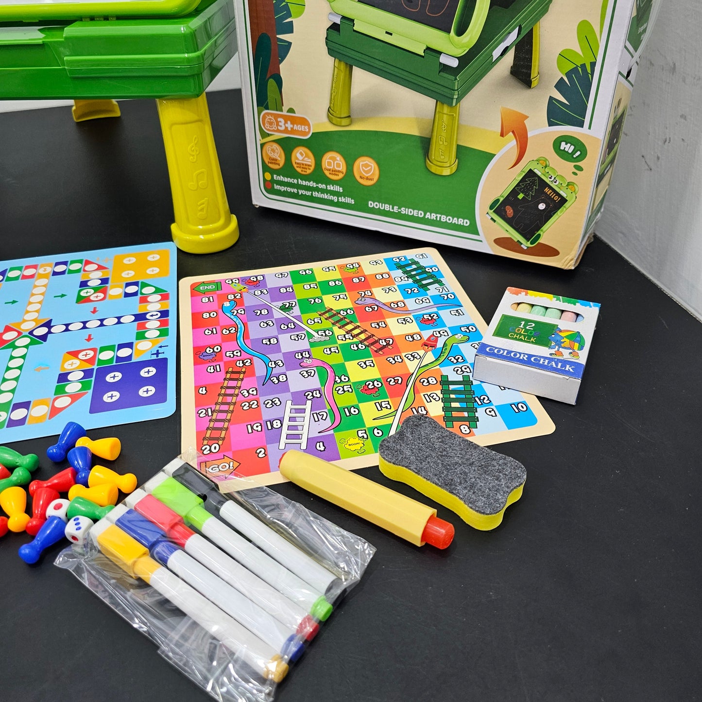 5-in-1 Drawing Board for Kids – Chalk, Markers & Magic Erase | Golu Baby