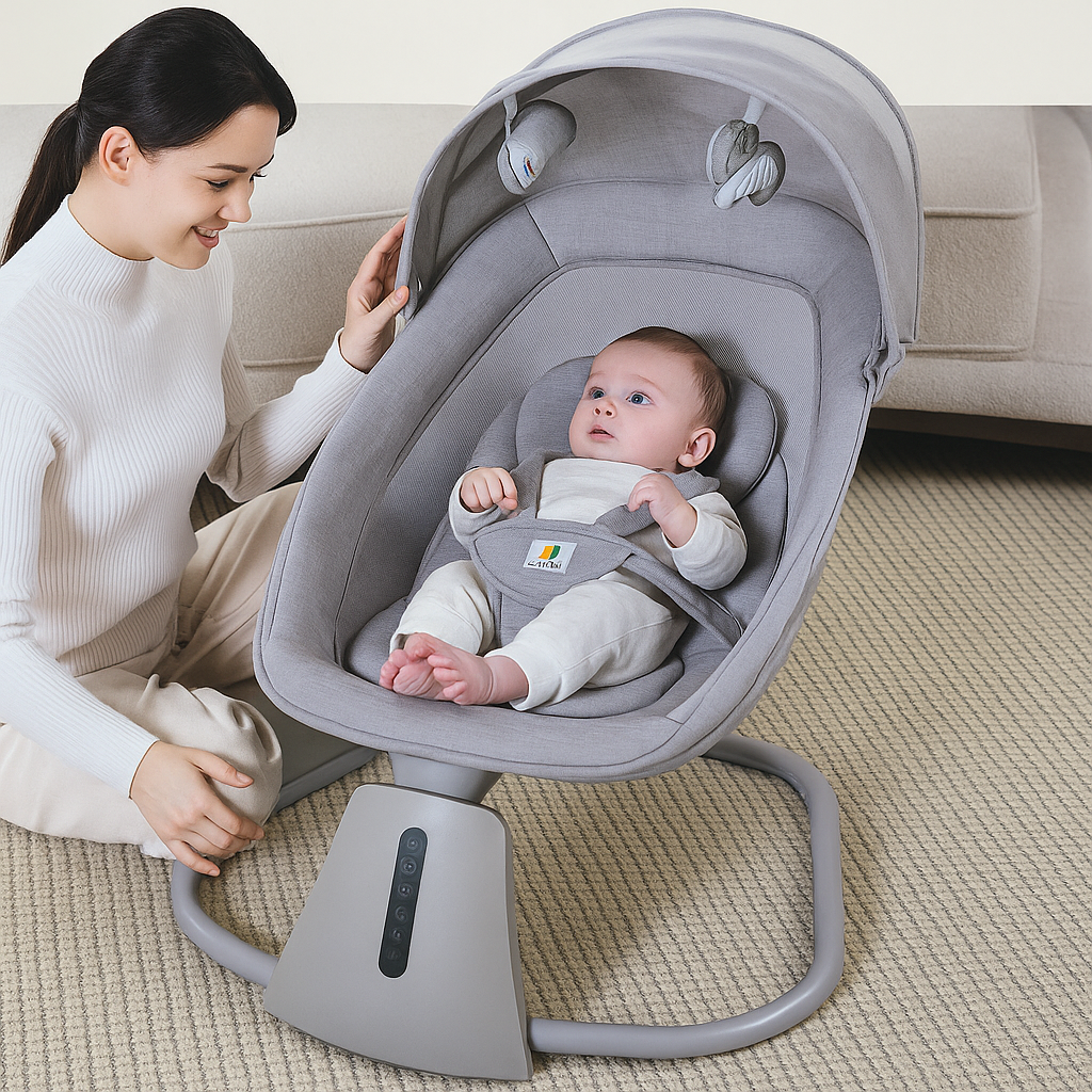 Mastela 3-in-1 Aura Deluxe Bassinet – Smart Touch & App Controlled Baby Comfort by Golu Baby