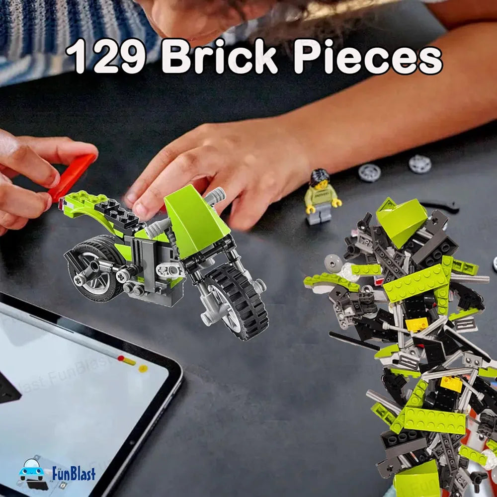 Architect Bricks Toy Set – Highway Cruiser 3-in-1 Building Kit (129+ Pcs) | Golu Baby