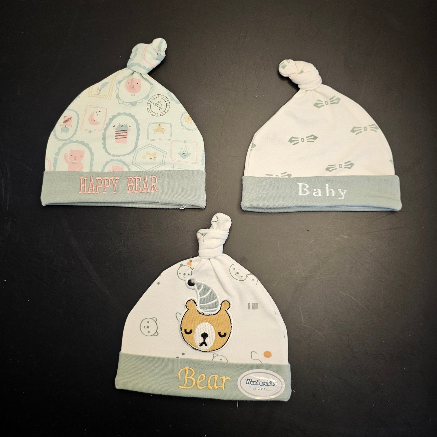 Pack of 3 Baby Caps – Soft Blended Stuff | Golu Baby