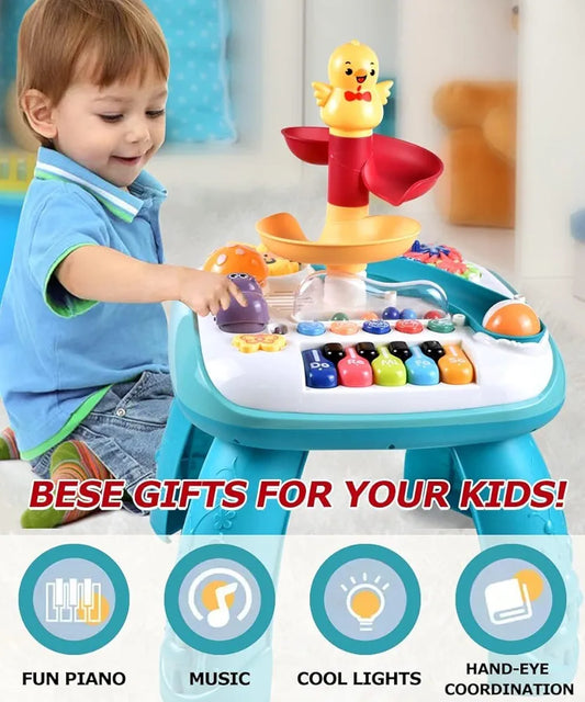 Musical Activity Table – Piano, Lights & Rolling Ball Fun - Golu Baby