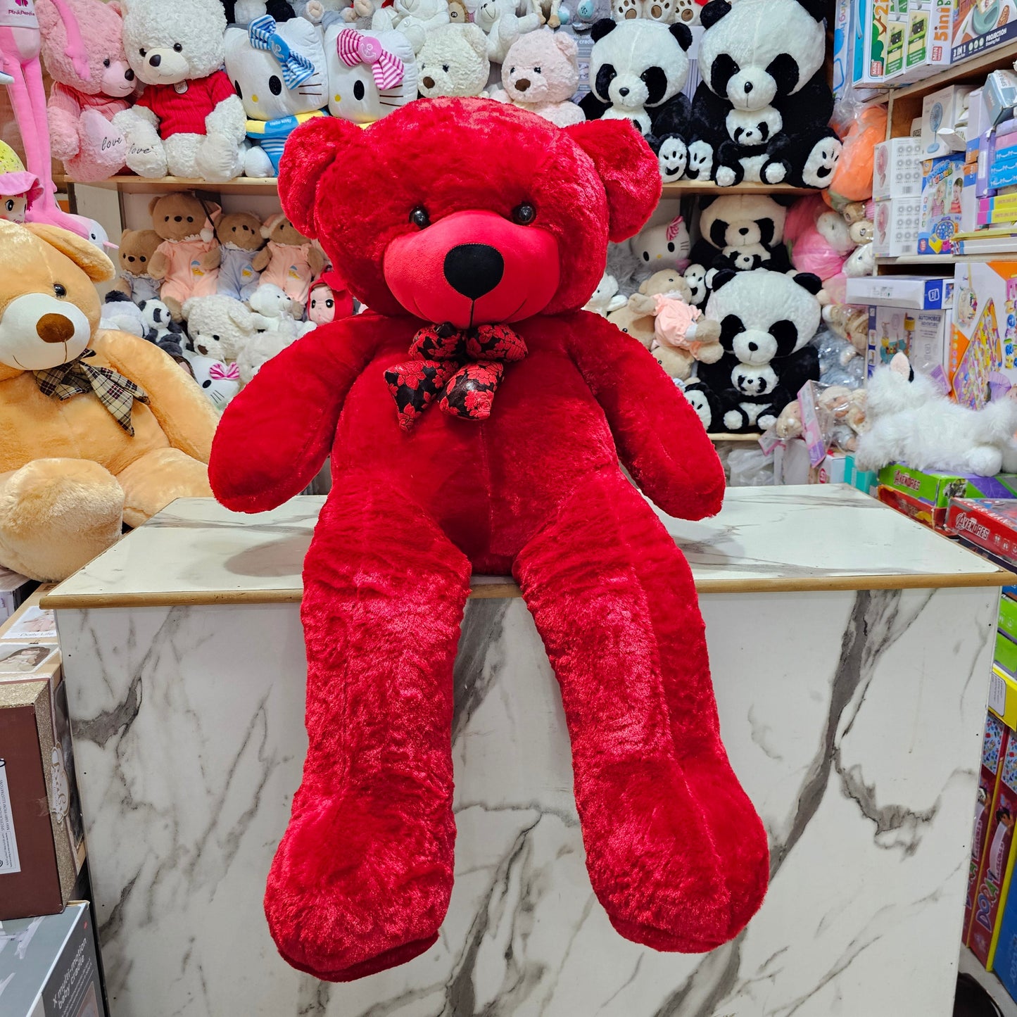 Giant Red Teddy Bear – 5 Feet Soft Plush Toy | Golu Baby