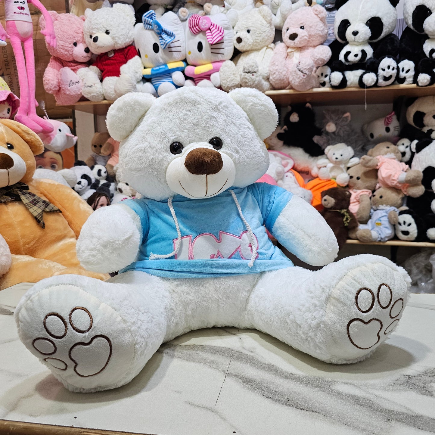 Blue Jacket Teddy Bear – 60cm Soft Plush Toy | Golu Baby