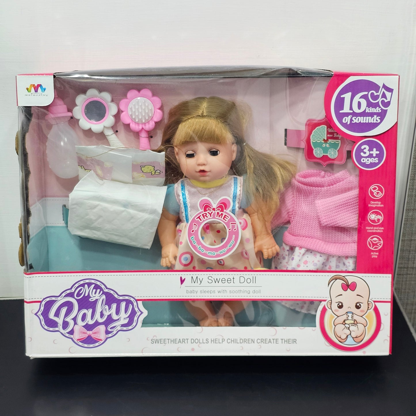 My Baby My Sweet Doll – Soothing Sleep Doll with 16 Sounds & Accessories | Golu Baby
