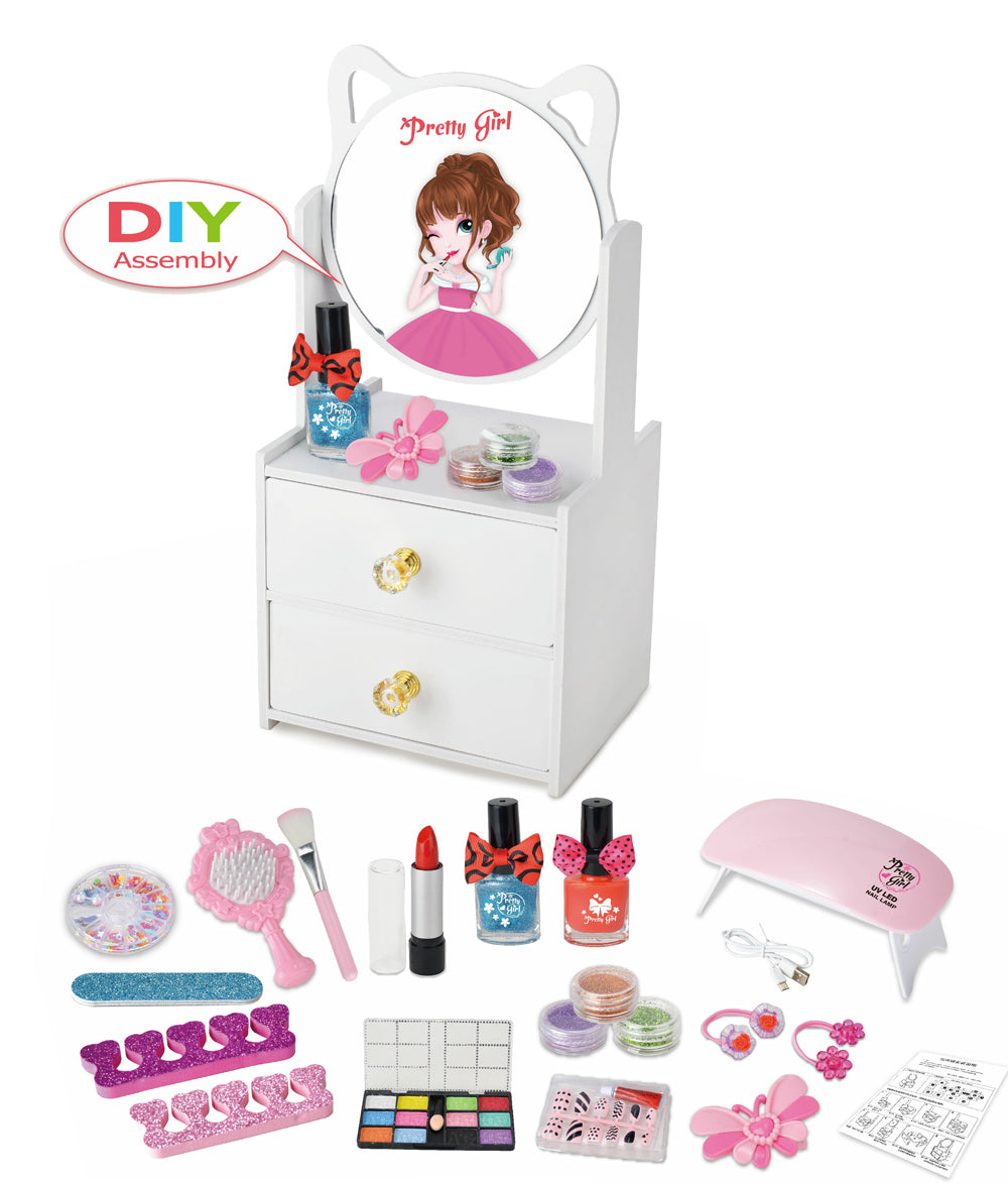 21+ Pcs Dressing Table Set – Color Makeup Toys for Kids - Golu Baby