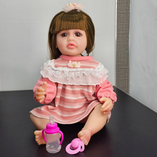 55cm Baby Silicone Doll – Lifelike Real Baby with Accessories | Golu Baby