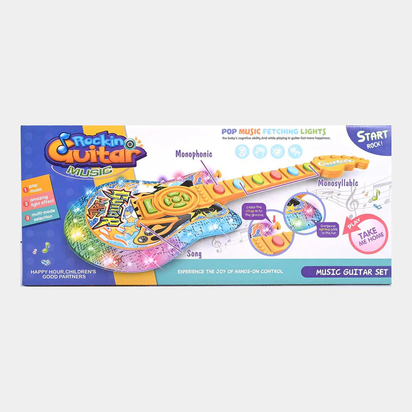 RockStar Kids Music Guitar Set – Toy Guitar with Microphone, Lights & Music