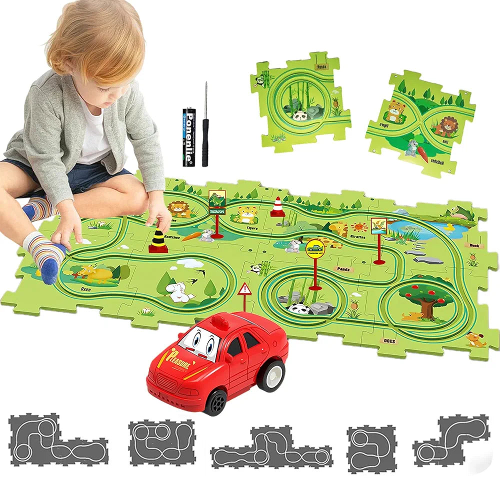 Rail Puzzle Car Track Game | Fun Activity Toy for Kids - Golu Baby