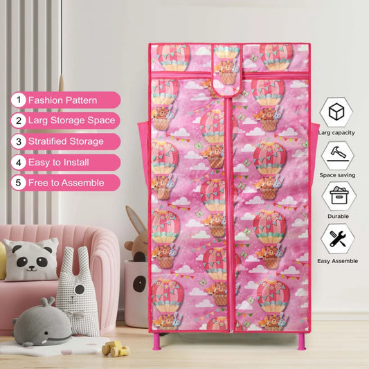 Toddlers Foldable Wardrobe – Pink | Cute, Compact & Durable Storage | Golu Baby