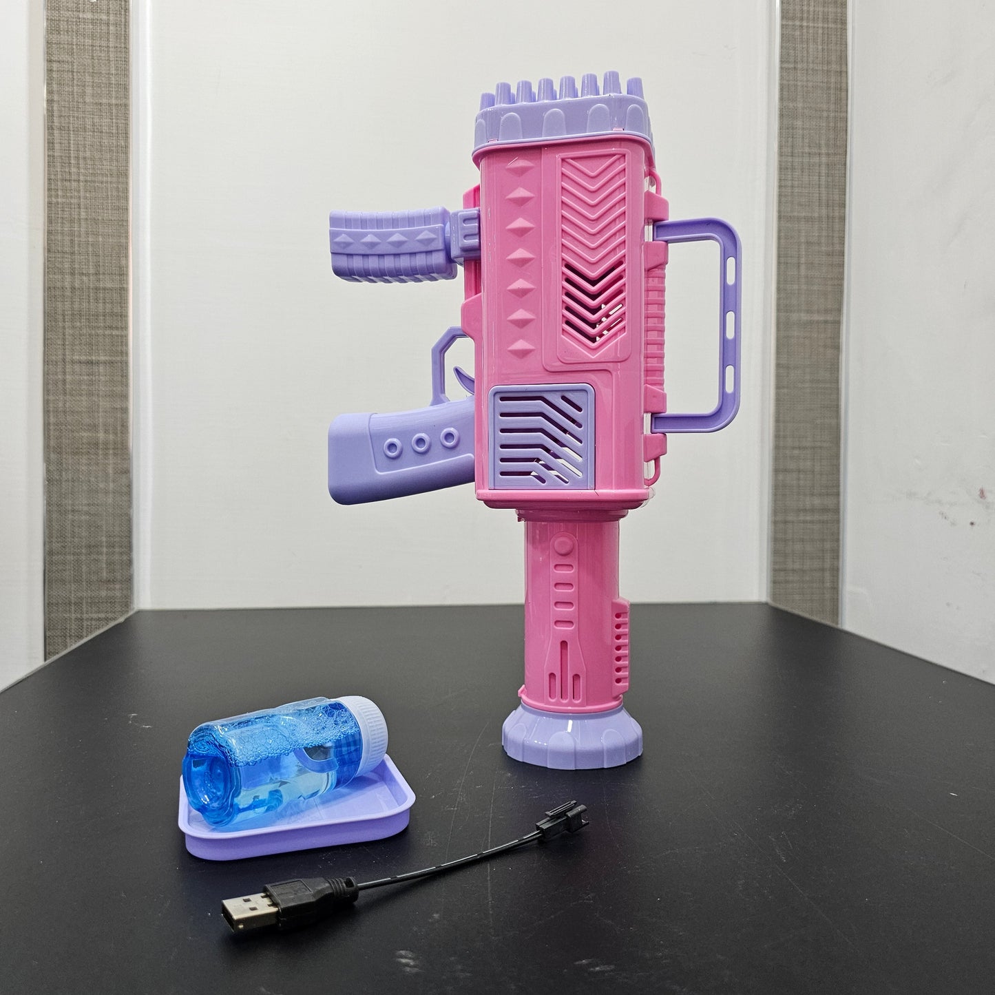 60-Hole Bubble Gun with Lighting Effect β Rechargeable USB Bubble Blaster for Kids 3+ | Golu Baby