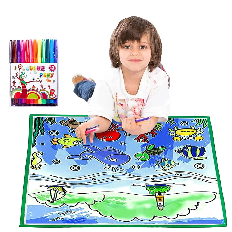 Kids’ Painting Mat with Colors – Easy Washable & Reusable | Golu Baby